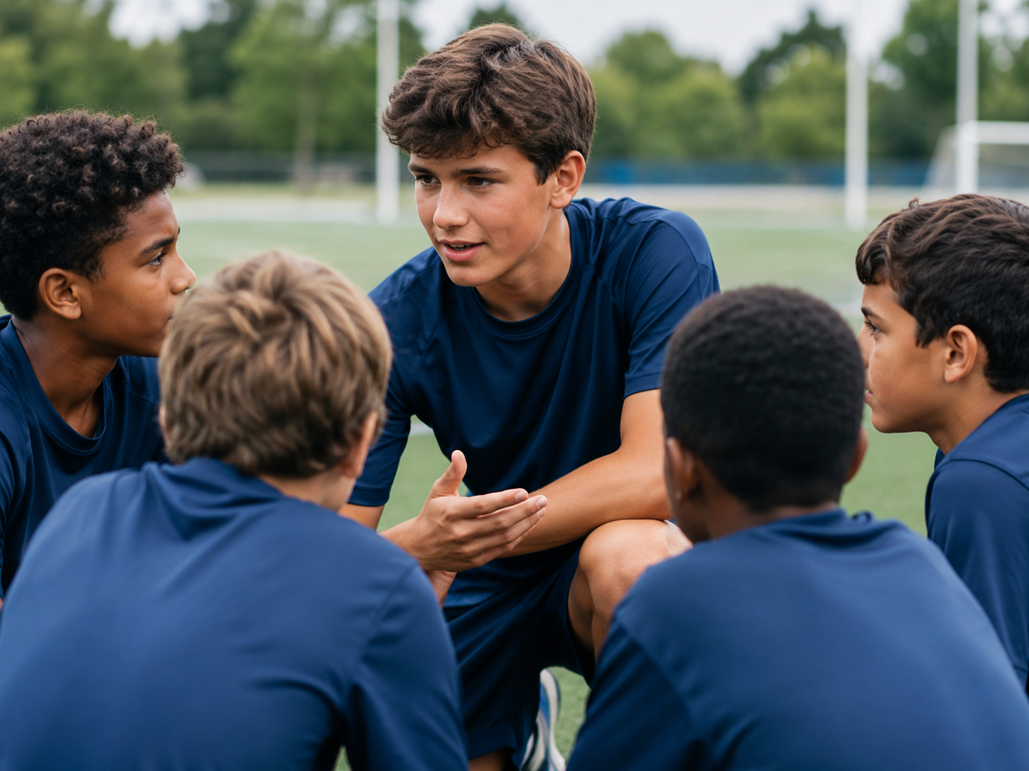 Middle school athletes building confidence through mentorship