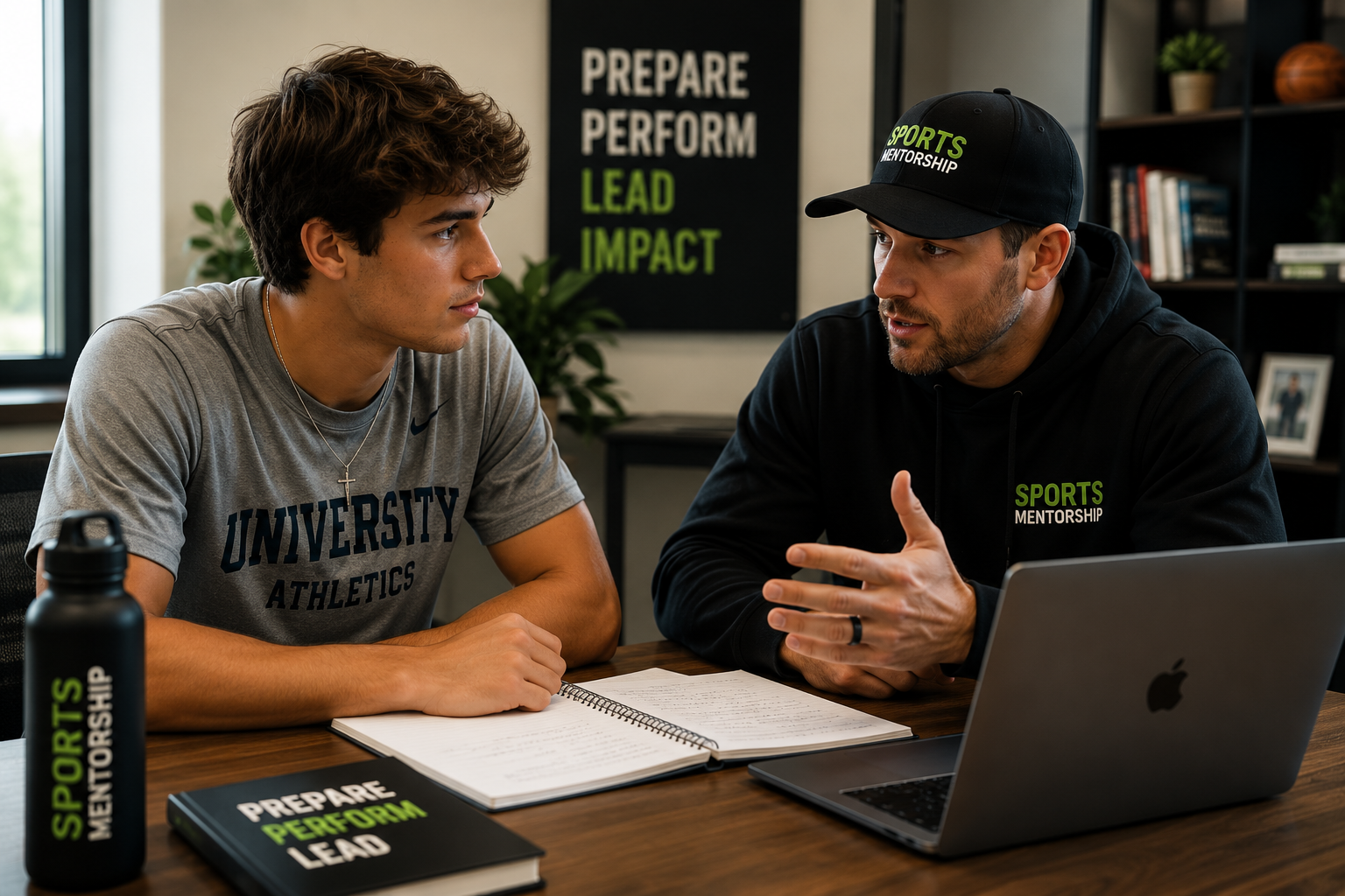 Athlete receiving one-on-one mentorship