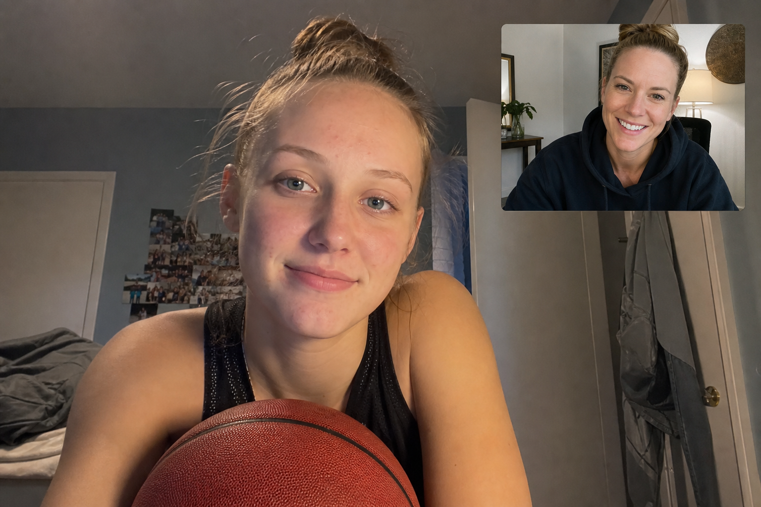 Athlete in a private virtual one-on-one mentorship session