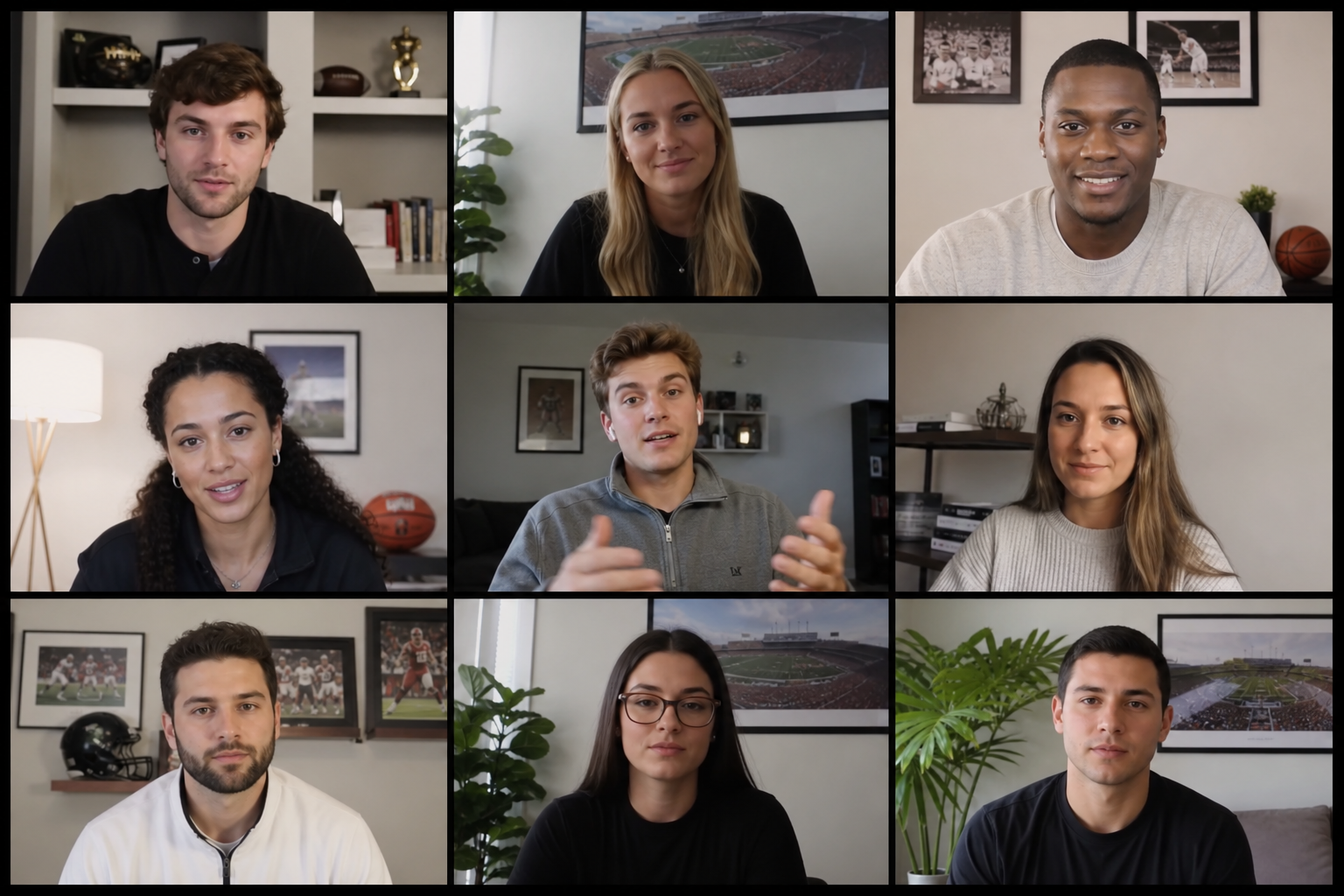 Sports business professionals in a virtual mentorship session